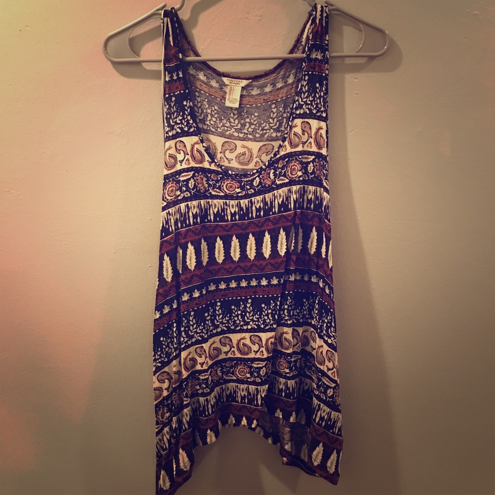 Brown and blue tank top- large